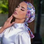 FLORAL ROYAL BLUE MT-SATIN SILK