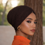 Brown Lace Zam Drape Turban