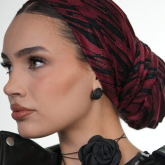 Burgundy Zebra Toile Abstract DB