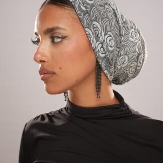 Floral Silver & Black