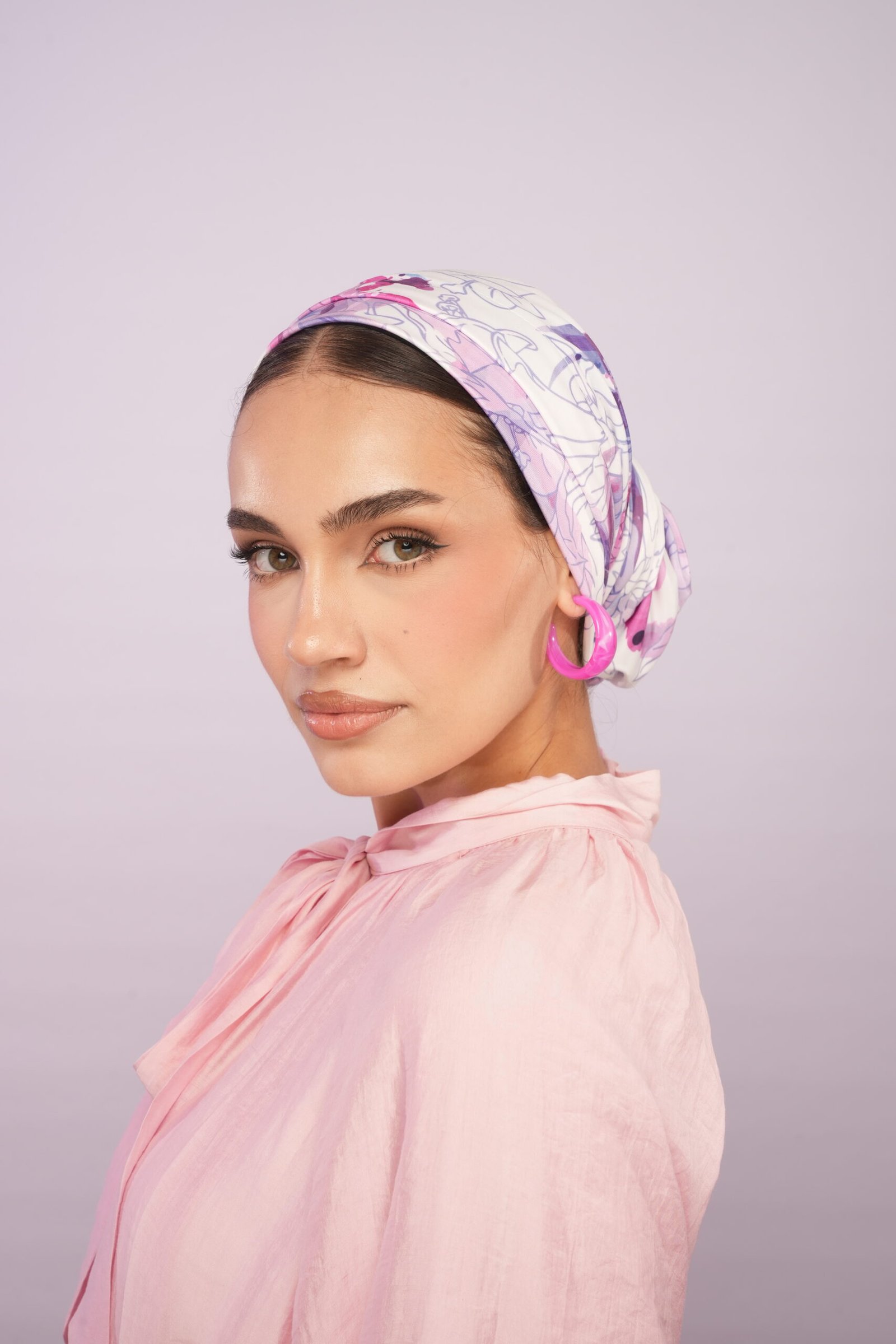 Orchid pattern turban